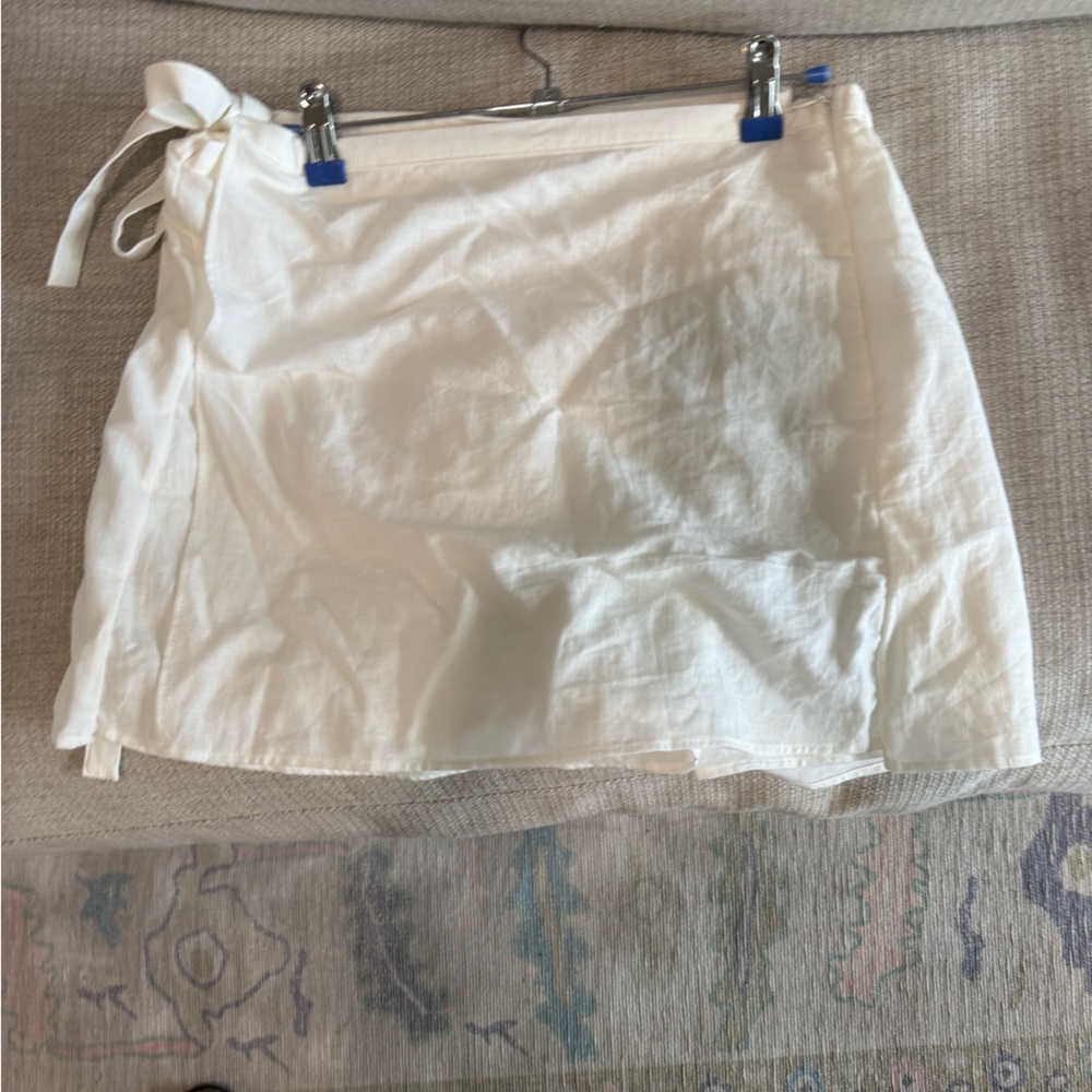 ASOS White Linen Wrap Skort